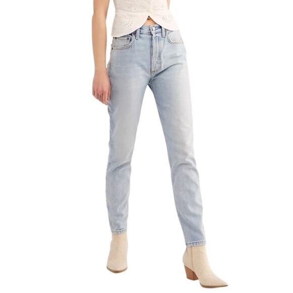 BOYISH High Rise Slim Straight Jean Women 26 Light Blue Normcore Stretwear Caual - Picture 1 of 14